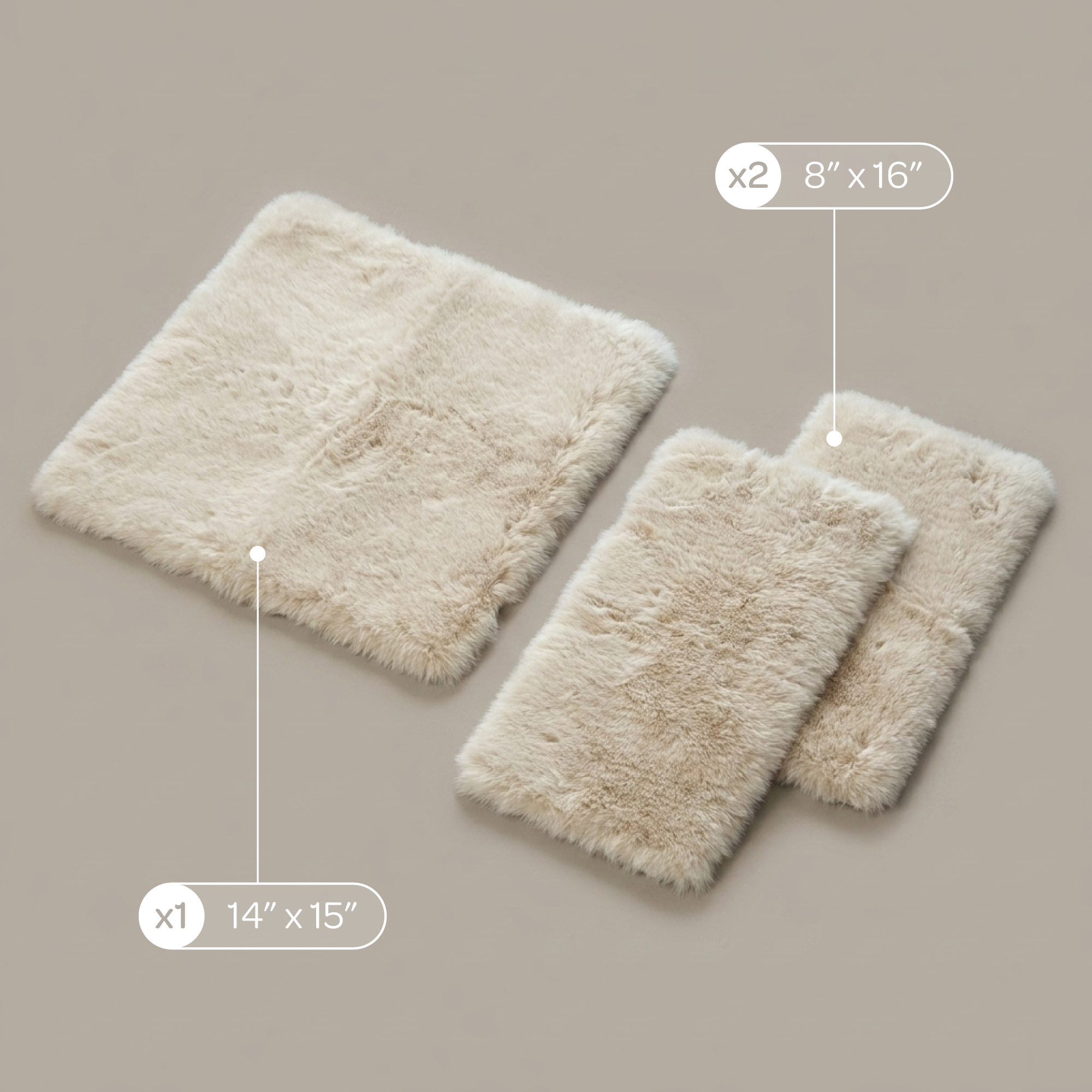 Maine Mats – Faux Fur Pet Furniture Mats, Set of 3