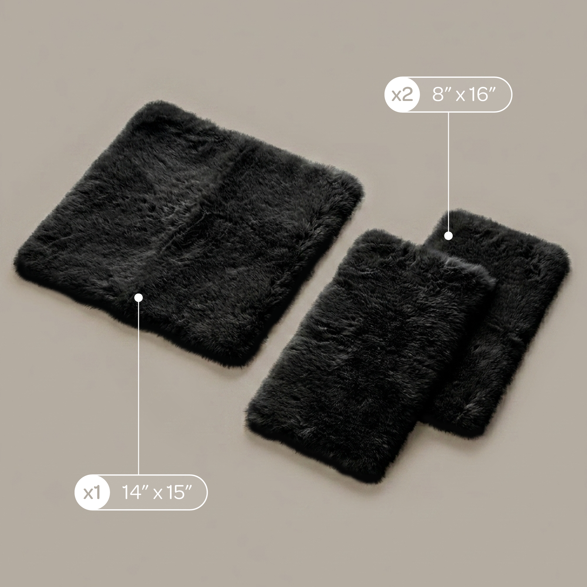 Maine Mats – Faux Fur Pet Furniture Mats, Set of 3