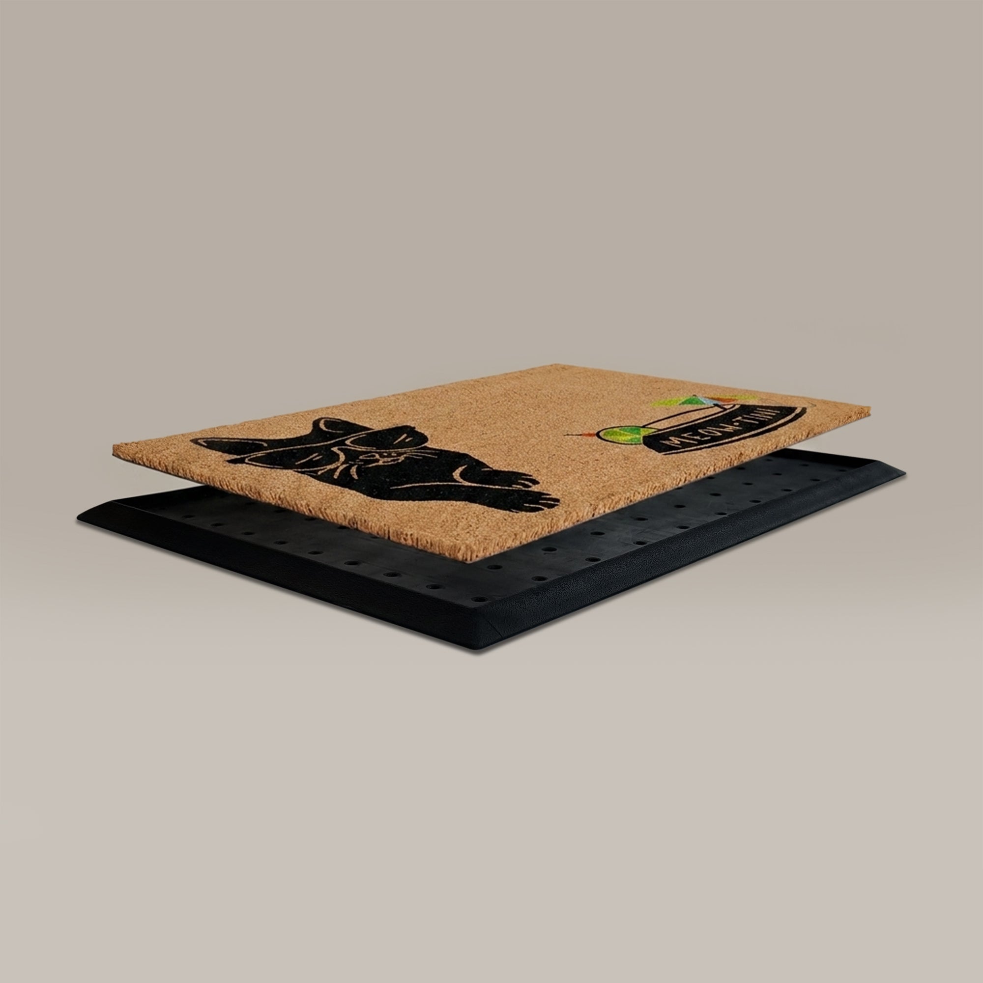 Meowtini Rectangular Doormat Set – Convertible Two-Piece System