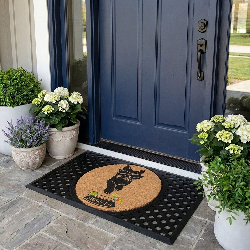 Meowtini Round Doormat Set – Convertible Two-Piece System