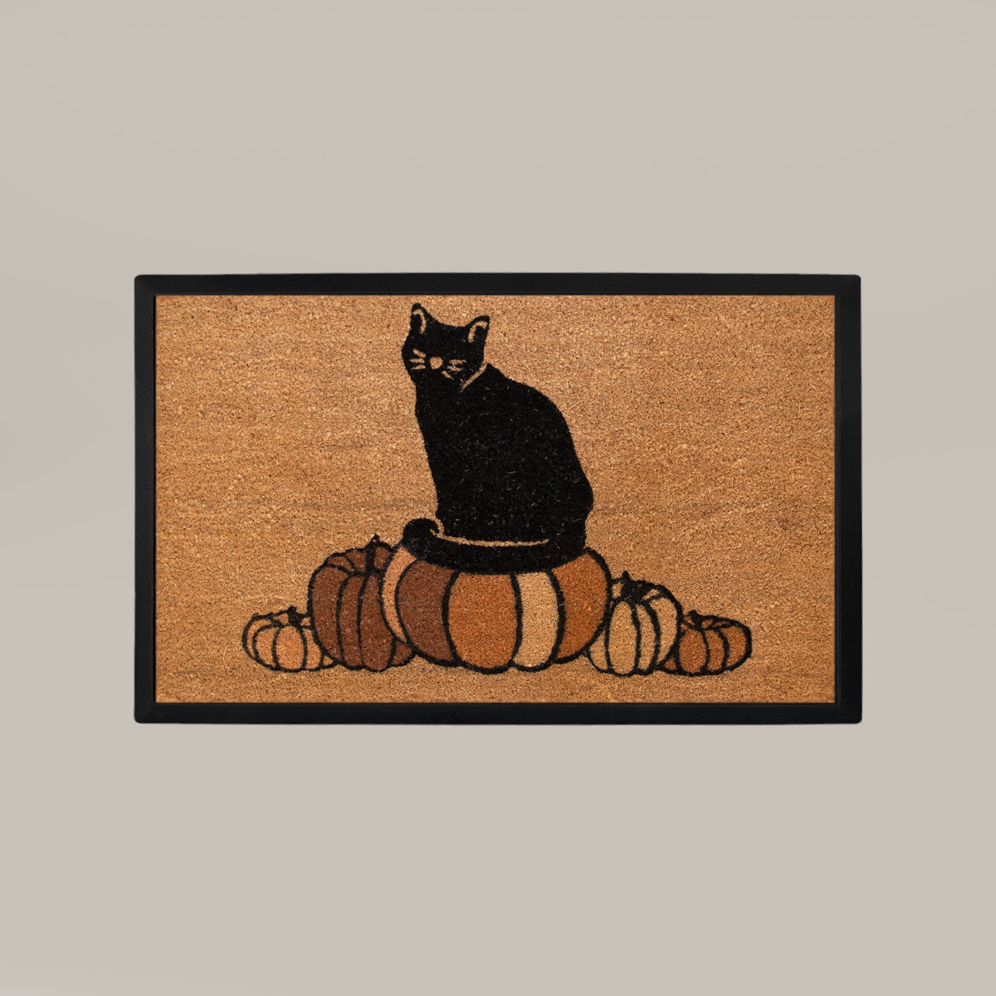 Pumpkin Cat Rectangular Doormat Set – Convertible Two-Piece System