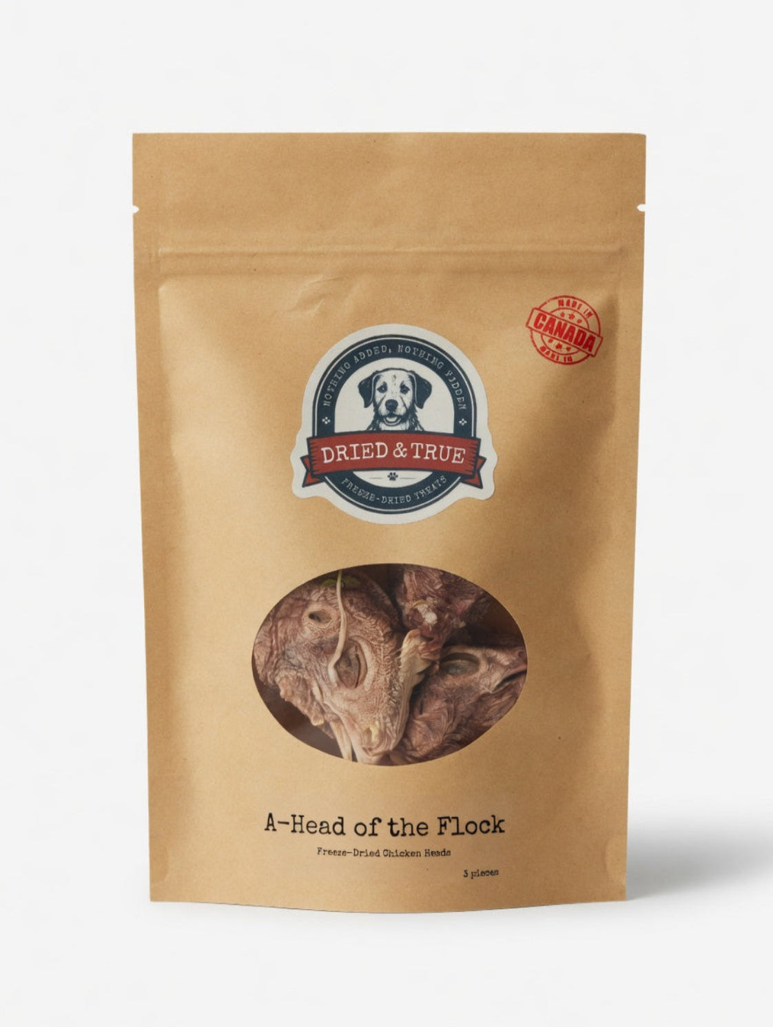 Dried & True A-Head of the Flock – Freeze-Dried Chicken Heads