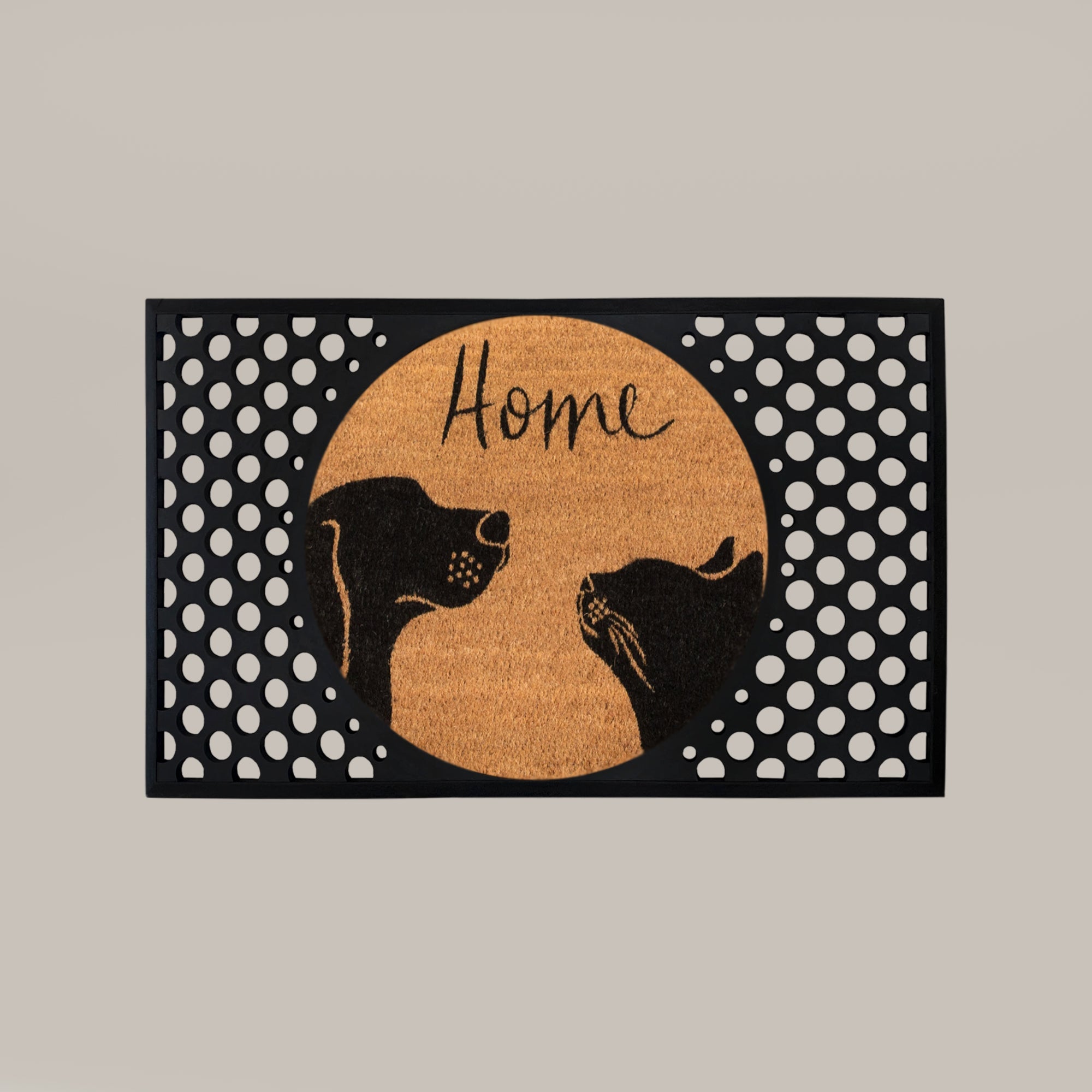 Two Pets + Home Round Doormat Set – Convertible Two-Piece System