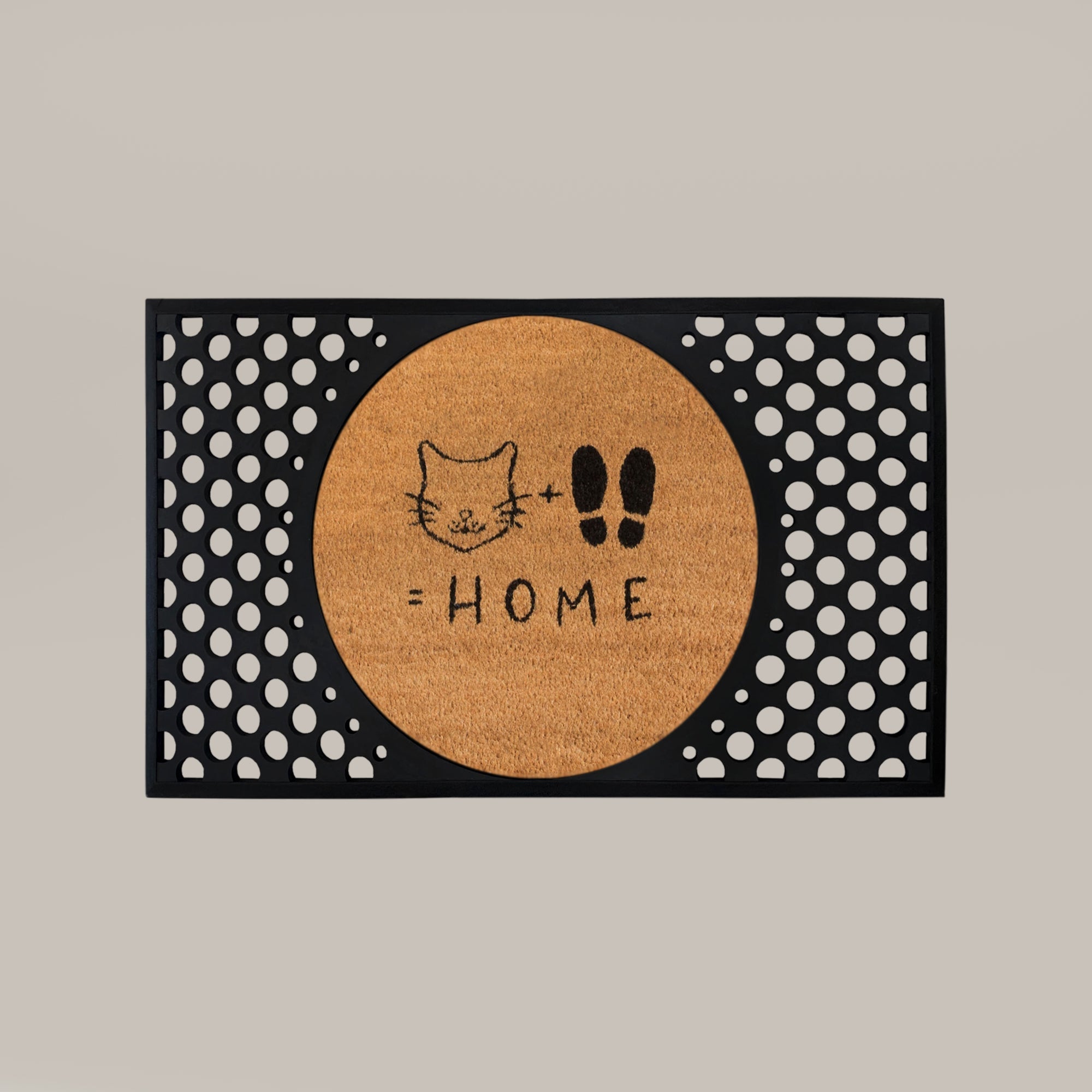 Cat + Feet = Home Round Doormat Set – Convertible Two-Piece System