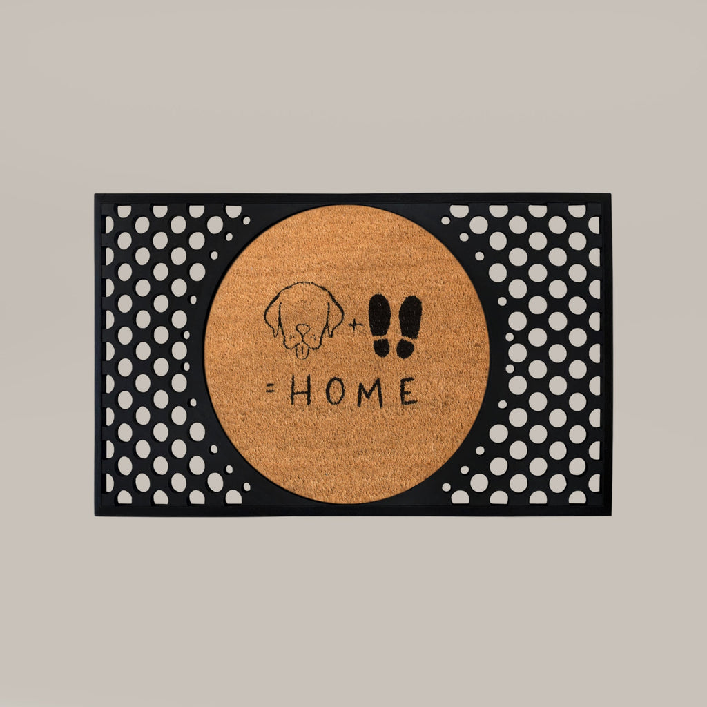 Dog + Feet = Home Round Doormat Set – Convertible Two-Piece System