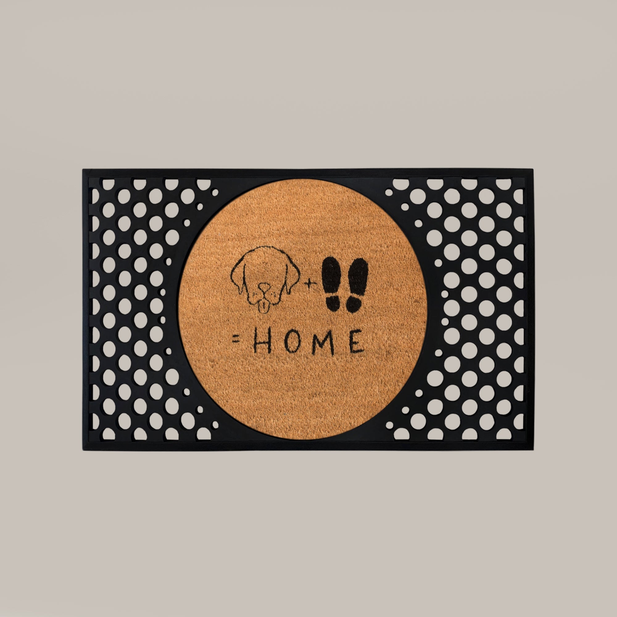 Dog + Feet = Home Round Doormat Set – Convertible Two-Piece System