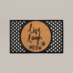 Live Laugh Meow Round Doormat Set – Convertible Two-Piece System
