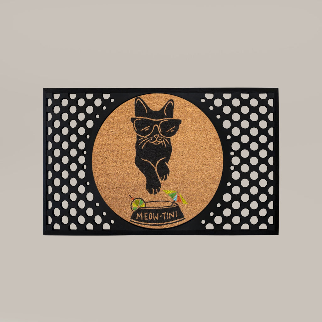 Meowtini Round Doormat Set – Convertible Two-Piece System