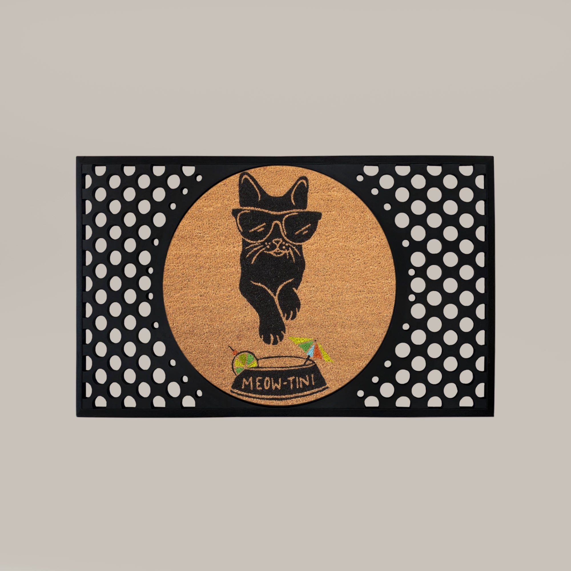Meowtini Round Doormat Set – Convertible Two-Piece System
