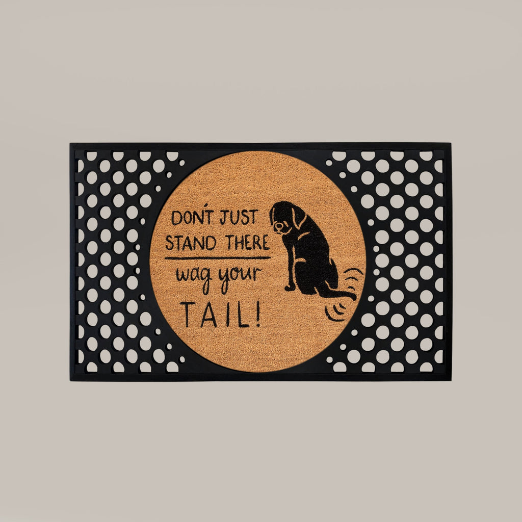 Wag Your Tail Round Doormat Set – Convertible Two-Piece System