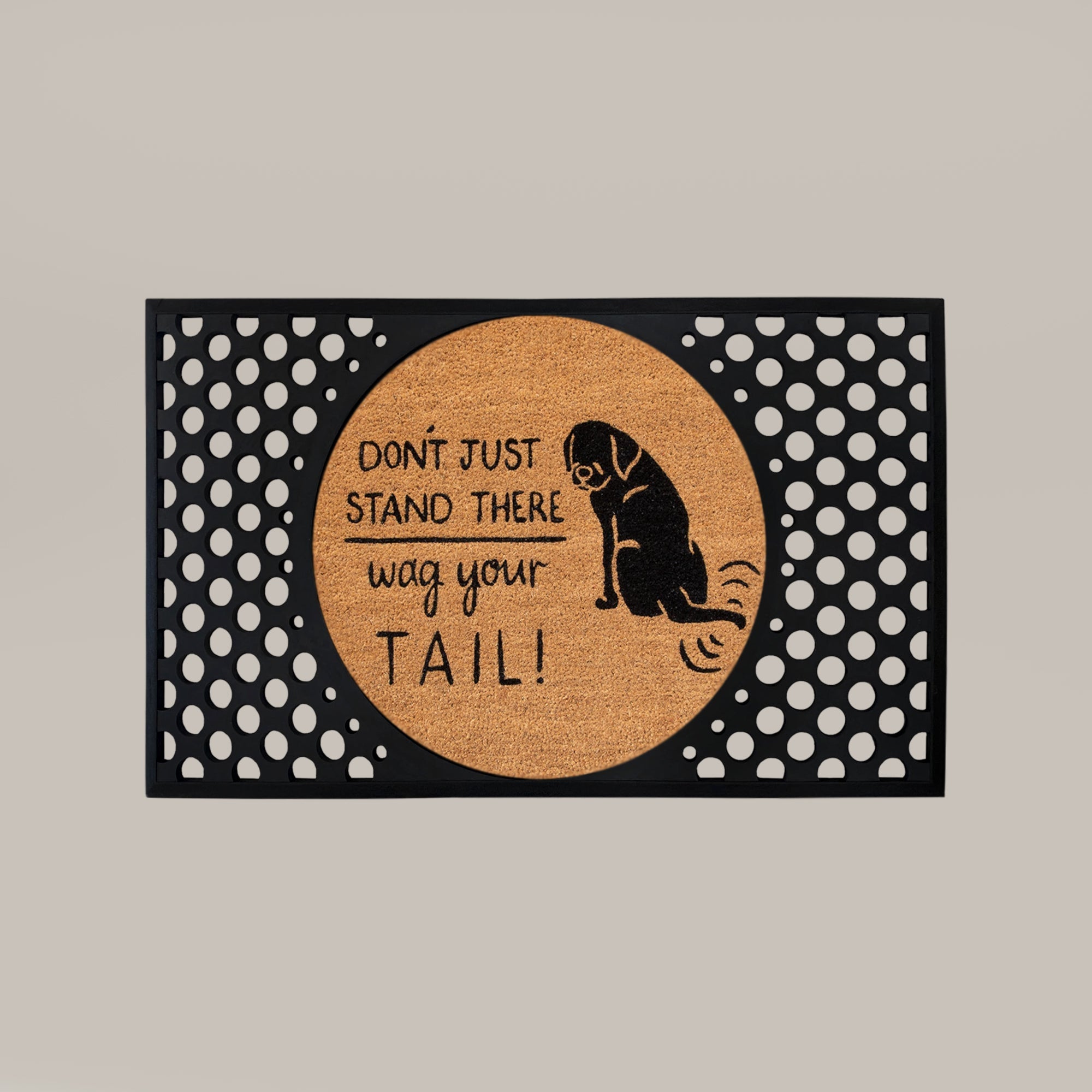Wag Your Tail Round Doormat Set – Convertible Two-Piece System