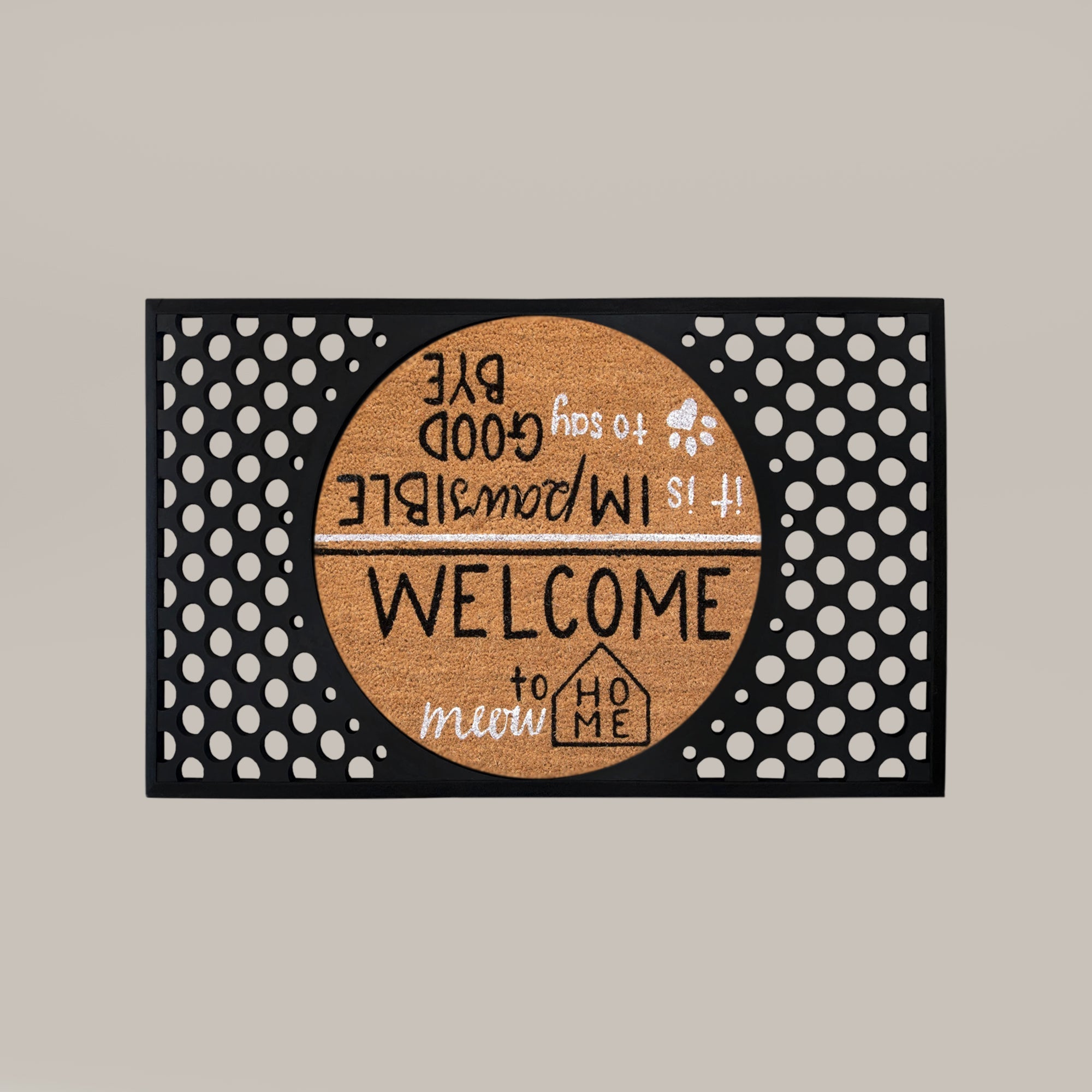 Hello/Goodbye Round Doormat Set – Convertible Two-Piece System