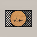 Welcome + Paw Round Doormat Set – Convertible Two-Piece System