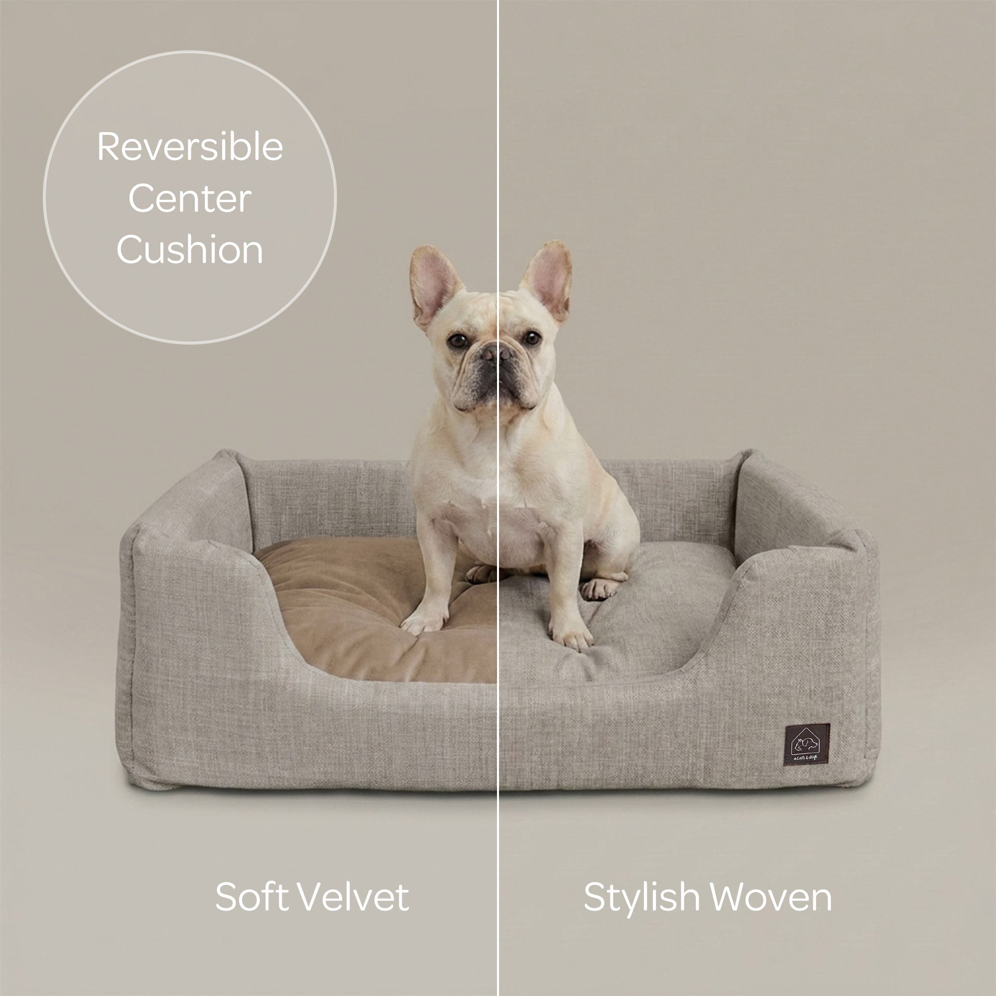 Sansa Modern Pet Bed – Structured Foam & Velvet, S/M/L