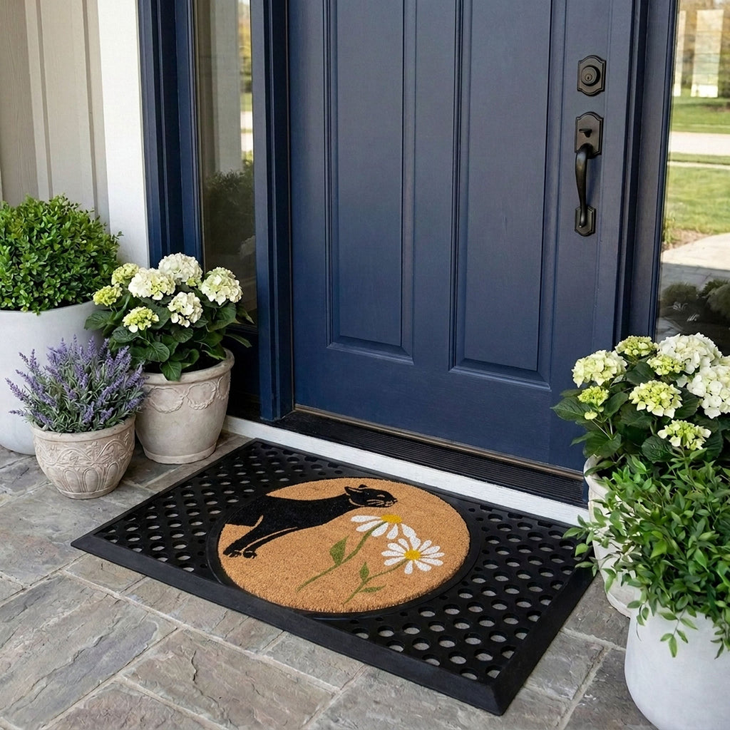 Spring Kitty Round Doormat Set – Convertible Two-Piece System