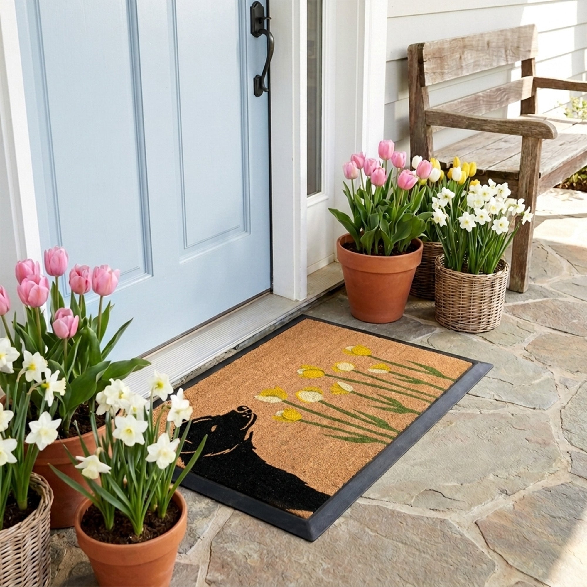Spring Dog Rectangular Doormat Set – Convertible Two-Piece System