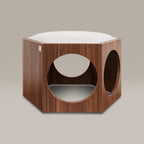 Suki Cat Wall Shelf & Side Table – Walnut, Oak & White