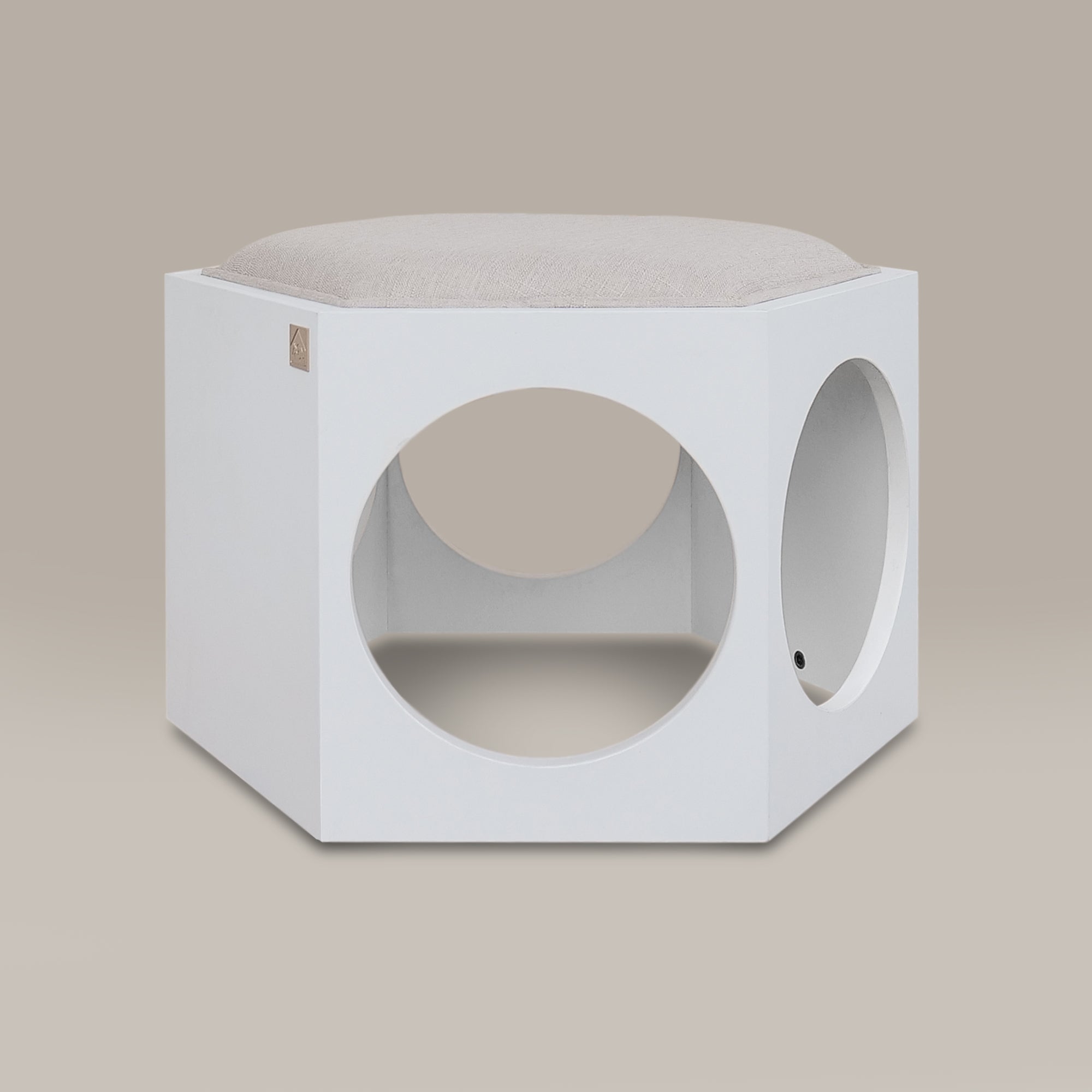 Suki Cat Wall Shelf & Side Table – Walnut, Oak & White