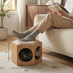 Suki Cat Wall Shelf & Side Table – Walnut, Oak & White