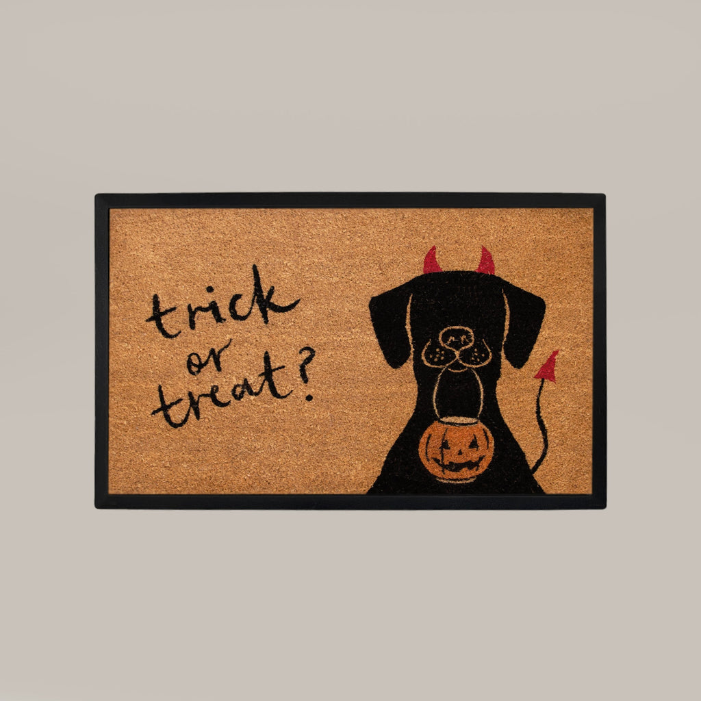 Trick or Treat Dog Rectangular Doormat Set – Convertible Two-Piece System