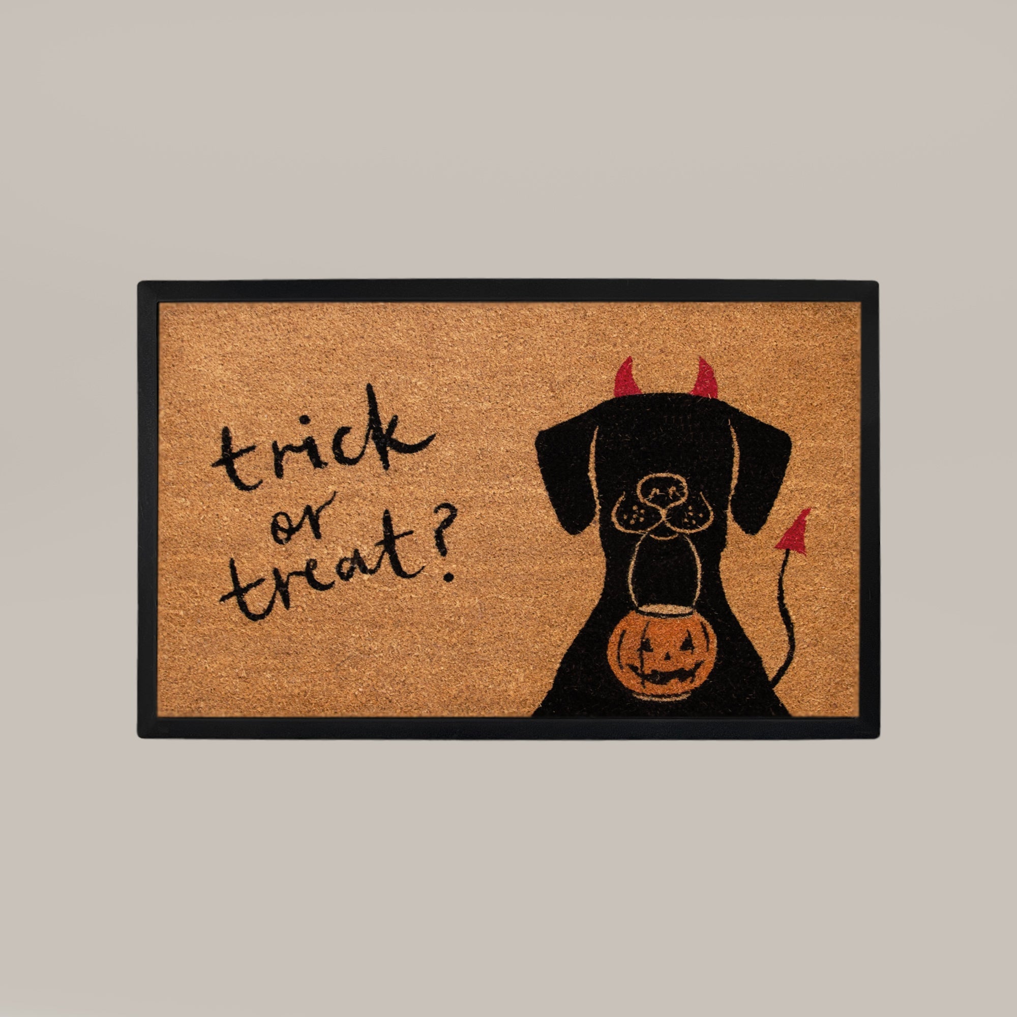 Trick or Treat Dog Rectangular Doormat Set – Convertible Two-Piece System