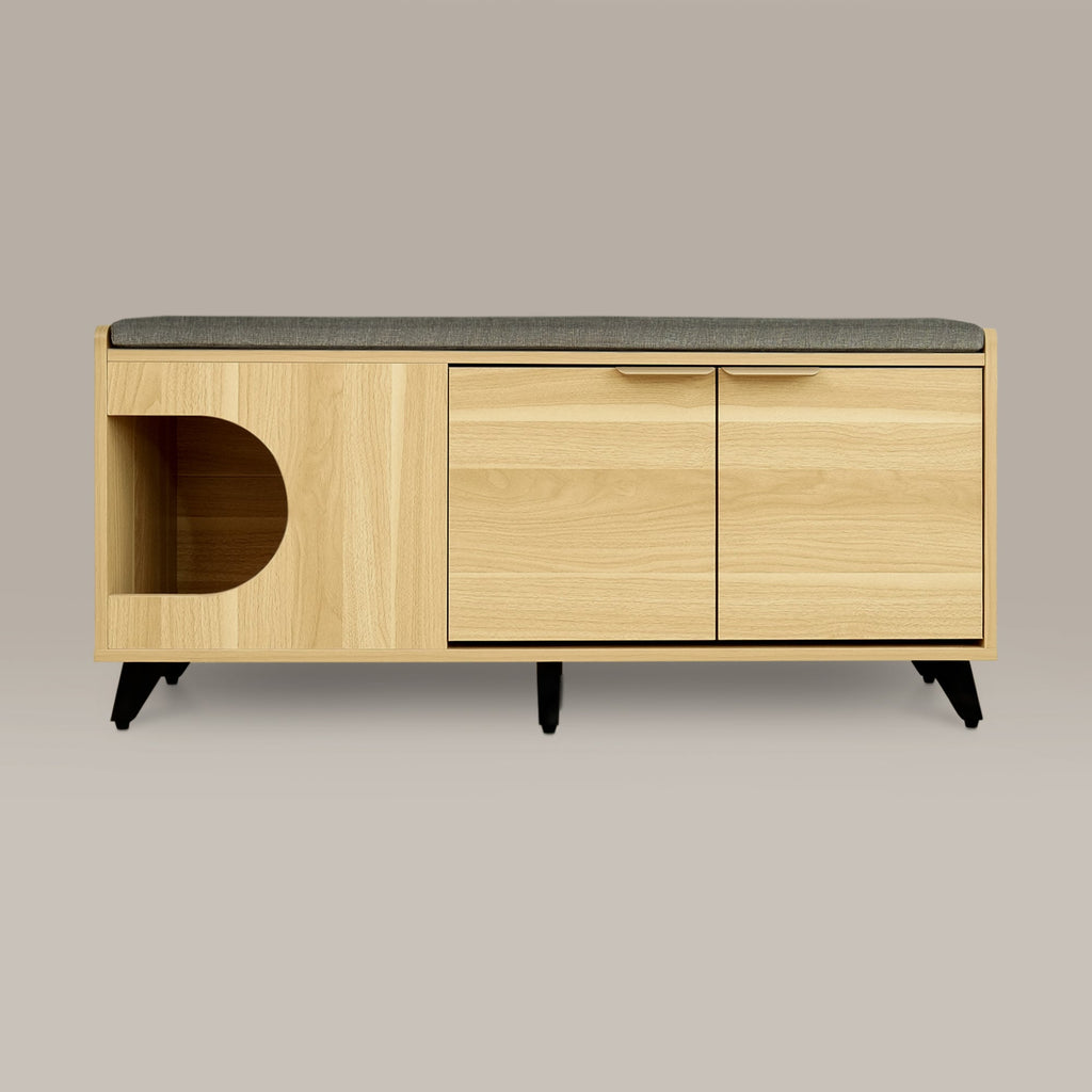 Tucker Shoe Cabinet & Pet Nook – Entryway Storage with Bench