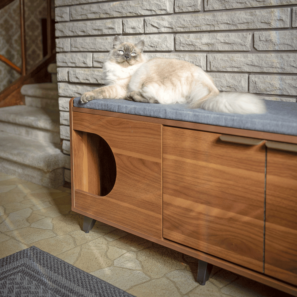 Tucker Shoe Cabinet & Pet Nook – Entryway Storage with Bench