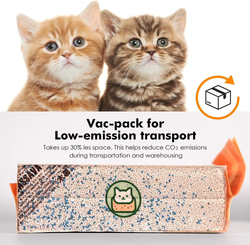 Noisylion Natural Cassava Cat Litter – Unscented, Low-Dust