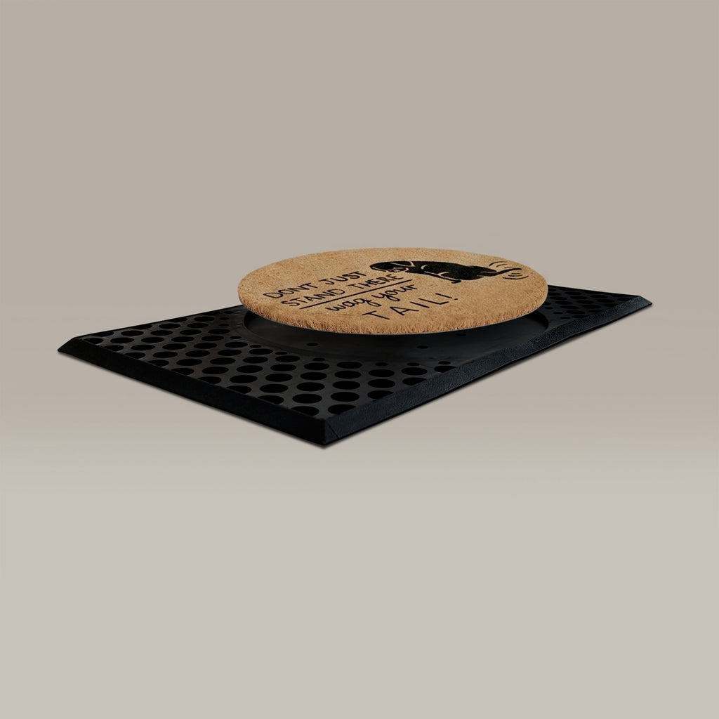 Wag Your Tail Round Doormat Set – Convertible Two-Piece System