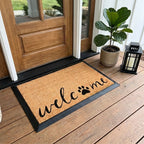 Welcome + Paw Rectangular Doormat Set – Convertible Two-Piece System