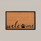 Welcome + Paw Rectangular Doormat Set – Convertible Two-Piece System